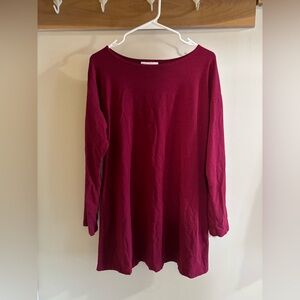 Bryn Walker Tunic Top Women’s Size‎ Small Wine Red Long Sleeve Bamboo Shirt